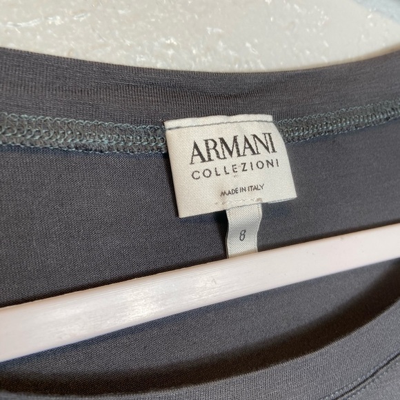 Armani Collezioni Women’s Gray Basic Tee Size 8 - Picture 2 of 3